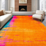 Ultra Soft Area Rug, Non Slip, Stain Resistant, Washable Area Rugs for Living Room, Bedroom, Stylish Abstract Color Burst Theme(Orange)