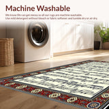 Ultra Soft Area Rug, Non Slip, Stain Resistant, Washable Area Rugs for Living Room, Bedroom, Bold Retro Rhythm Pattern Aesthetic(Red)