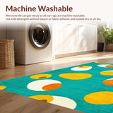 Ultra Soft Area Rug, Non Slip, Stain Resistant, Washable Area Rugs for Living Room, Bedroom, Eclectic Egg-Shaped Aesthetic(Blue)