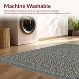 Ultra Soft Area Rug, Non Slip, Stain Resistant, Washable Area Rugs for Living Room, Bedroom, Elegant Trellis Rustic Aesthetic(Gray)