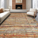 Ultra Soft Area Rug, Non Slip, Stain Resistant, Washable Area Rugs for Living Room, Bedroom, Stylish Textured Geometric Arrangement(Orange)