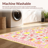 Ultra Soft Area Rug, Non Slip, Stain Resistant, Washable Area Rugs for Living Room, Bedroom, Stylish Bright Inspirational Aesthetic(Pink)