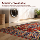 Ultra Soft Area Rug, Non Slip, Stain Resistant, Washable Area Rugs for Living Room, Bedroom, Area Inspired(Red)