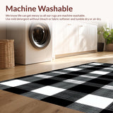 Rustic Black and White Check Motif(Black)