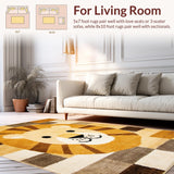 Colorful Lion Face Accent(Beige)