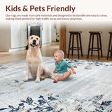 Ultra Soft Area Rug, Non Slip, Stain Resistant, Washable Area Rugs for Living Room, Bedroom, Rustic Textured Diamond Arrangement(Gray)