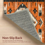 Ultra Soft Area Rug, Non Slip, Stain Resistant, Washable Area Rugs for Living Room, Bedroom, Tribal Warm Earthy Aesthetic(Orange)