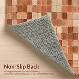 Ultra Soft Area Rug, Non Slip, Stain Resistant, Washable Area Rugs for Living Room, Bedroom, Terracotta Tile Inspired Area Brown Beige Kitchen(Brown)