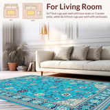 Ultra Soft Area Rug, Non Slip, Stain Resistant, Washable Area Rugs for Living Room, Bedroom, Durable Wool Entryway Pastel Area Rug(Blue)