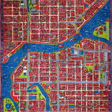 Ultra Soft Area Rug, Non Slip, Stain Resistant, Washable Area Rugs for Living Room, Bedroom, Vibrant Cityscape Playful Aesthetic(Red)