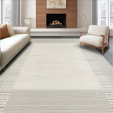 Ultra Soft Area Rug, Non Slip, Stain Resistant, Washable Area Rugs for Living Room, Bedroom, Serene Earthy Striped Elegance(Gray)