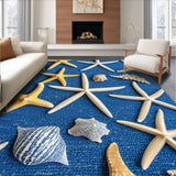 Ultra Soft Area Rug, Non Slip, Stain Resistant, Washable Area Rugs for Living Room, Bedroom, Vibrant Ocean Bedroom Non-Shedding Area Rug(Blue)