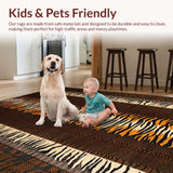 Ultra Soft Area Rug, Non Slip, Stain Resistant, Washable Area Rugs for Living Room, Bedroom, Contemporary Earthy Textured Delight(Brown)