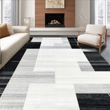 Ultra Soft Area Rug, Non Slip, Stain Resistant, Washable Area Rugs for Living Room, Bedroom, Contemporary Textured Circular Canvas(Gray)