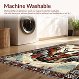 Ultra Soft Area Rug, Non Slip, Stain Resistant, Washable Area Rugs for Living Room, Bedroom, Contemporary Abstract Deer Theme(Brown)