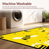 Ultra Soft Area Rug, Non Slip, Stain Resistant, Washable Area Rugs for Living Room, Bedroom, Joyful Garden-Inspired Round Mat(Yellow)