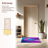 Ultra Soft Area Rug, Non Slip, Stain Resistant, Washable Area Rugs for Living Room, Bedroom, Modern Abstract Dining Space Non-Slip Carpet(Purple)