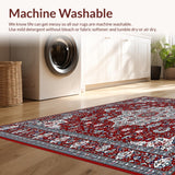Ultra Soft Area Rug, Non Slip, Stain Resistant, Washable Area Rugs for Living Room, Bedroom, Modern for Kitchen(Red)