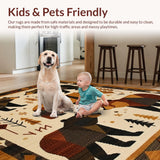 Ultra Soft Area Rug, Non Slip, Stain Resistant, Washable Area Rugs for Living Room, Bedroom, Vibrant Youthful Contemporary Look(Brown)