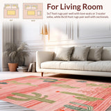Ultra Soft Area Rug, Non Slip, Stain Resistant, Washable Area Rugs for Living Room, Bedroom, Rustic Cactus Boot Aesthetic(Pink)