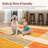 Ultra Soft Area Rug, Non Slip, Stain Resistant, Washable Area Rugs for Living Room, Bedroom, Abstract Art with Beige Orange Gold Tones(Yellow)