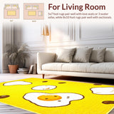 Ultra Soft Area Rug, Non Slip, Stain Resistant, Washable Area Rugs for Living Room, Bedroom, Energetic Colorful Nursery Style(Yellow)