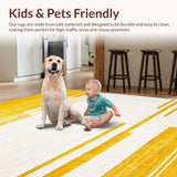 Ultra Soft Area Rug, Non Slip, Stain Resistant, Washable Area Rugs for Living Room, Bedroom, Chic Half Moon Bright Design(Yellow)