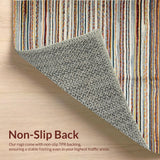 Ultra Soft Area Rug, Non Slip, Stain Resistant, Washable Area Rugs for Living Room, Bedroom, Whimsical Soft-Toned Stripe Arrangement(Orange)