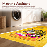 Ultra Soft Area Rug, Non Slip, Stain Resistant, Washable Area Rugs for Living Room, Bedroom, Chic Leopard Print Aesthetic(Yellow)