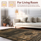 Ultra Soft Area Rug, Non Slip, Stain Resistant, Washable Area Rugs for Living Room, Bedroom, Vintage Forest Animal Imagery(Brown)