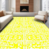 Ultra Soft Area Rug, Non Slip, Stain Resistant, Washable Area Rugs for Living Room, Bedroom, Vibrant Lattice Design Statement(Yellow)