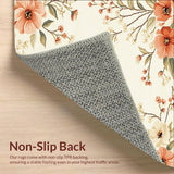 Area Cream Beige with Romantic Floral Design(Beige)