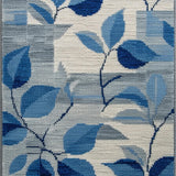 Ultra Soft Area Rug, Non Slip, Stain Resistant, Washable Area Rugs for Living Room, Bedroom, Contemporary Botanical Grey Blue Entryway Runner Rug(Blue)