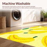 Ultra Soft Area Rug, Non Slip, Stain Resistant, Washable Area Rugs for Living Room, Bedroom, Lively Yellow Green Color Fusion(Yellow)