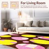 Ultra Soft Area Rug, Non Slip, Stain Resistant, Washable Area Rugs for Living Room, Bedroom, Lively Elegant Entrance Accent(Brown)