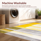 Ultra Soft Area Rug, Non Slip, Stain Resistant, Washable Area Rugs for Living Room, Bedroom, Vibrant Coastal Lattice Design(Yellow)