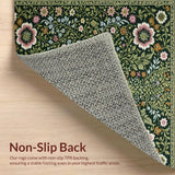 Ultra Soft Area Rug, Non Slip, Stain Resistant, Washable Area Rugs for Living Room, Bedroom, Vibrant Botanical Nursery Ultra Thin Floor Carpet(Green)