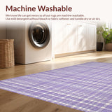 Ultra Soft Area Rug, Non Slip, Stain Resistant, Washable Area Rugs for Living Room, Bedroom, Stylish Colorful Ogee Patterns(Purple)