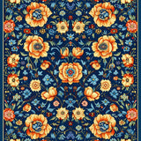 Ornate Floral Geometric Fusion(Blue)