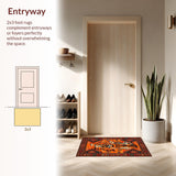 Ultra Soft Area Rug, Non Slip, Stain Resistant, Washable Area Rugs for Living Room, Bedroom, Bold Tiger Stripes Visual Delight(Orange)
