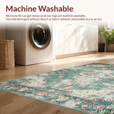 Ultra Soft Area Rug, Non Slip, Stain Resistant, Washable Area Rugs for Living Room, Bedroom, Vintage Inspired Green Aesthetic(Green)