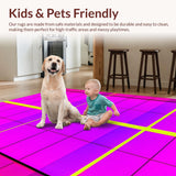 Ultra Soft Area Rug, Non Slip, Stain Resistant, Washable Area Rugs for Living Room, Bedroom, Radiant Playful Color Splash(Pink)
