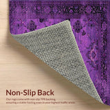 Ultra Soft Area Rug, Non Slip, Stain Resistant, Washable Area Rugs for Living Room, Bedroom, Luxurious Purple and Black Tapestry(Purple)