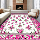 Ultra Soft Area Rug, Non Slip, Stain Resistant, Washable Area Rugs for Living Room, Bedroom, Graceful Nature-Inspired Design(White)