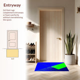 Ultra Soft Area Rug, Non Slip, Stain Resistant, Washable Area Rugs for Living Room, Bedroom, Striking Electric Color Fusion(Blue)