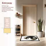 Ultra Soft Area Rug, Non Slip, Stain Resistant, Washable Area Rugs for Living Room, Bedroom, Chic Minimalist Yin Yang Harmony(Black)