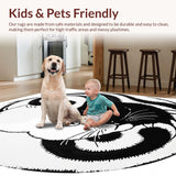 Ultra Soft Area Rug, Non Slip, Stain Resistant, Washable Area Rugs for Living Room, Bedroom, Cute Microfiber Bath Mat for Pet-Friendly Homes(Black)