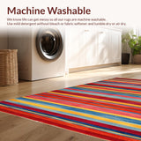 Ultra Soft Area Rug, Non Slip, Stain Resistant, Washable Area Rugs for Living Room, Bedroom, Dynamic Red-Blue Yellow Fusion(Red)