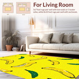 Ultra Soft Area Rug, Non Slip, Stain Resistant, Washable Area Rugs for Living Room, Bedroom, Bright Playful Plush Texture(Yellow)