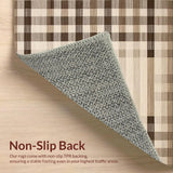 Ultra Soft Area Rug, Non Slip, Stain Resistant, Washable Area Rugs for Living Room, Bedroom, Chic Checkered Rustic Elegance(Beige)